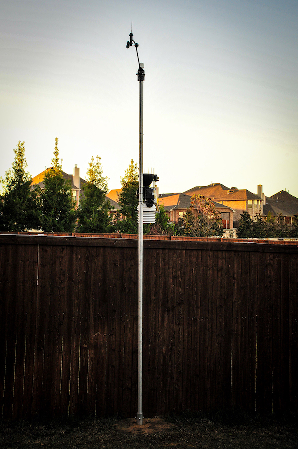 Station on a stainless steel pole